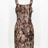 DOLCE & GABBANA Women's Brown Size 42/M Silk brushstroke Dress