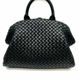 Bottega Veneta "The Handle" Black Top Handle Intrecciato Leather Satchel