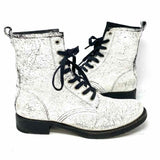 FRYE Veronica Women's Black White Size 8 Ankle Leather crackle Boots