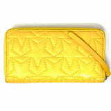 JIMMY CHOO Nefer Yellow Zip-Around Quilted Wallet