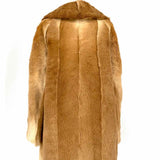 Jackson Furs Women's Beige Size M Double Breasted Beaver Fur Coat