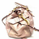 miu miu Bow Vitello Lux Pink Leather Made in Italy Satchel