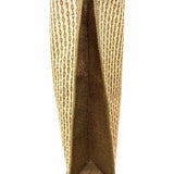 Jute Beige Brown Top Handle Geometric Tote