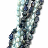 Blue Multi-strand 17 in Baroque Pearls Necklace