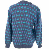 Vitabella Women's Navy Green Size S Mohair Floral Cardigan