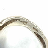 Estate size 6.5 .925 Sterling Silver Gothic 4 Stone Blue Topaz Ring