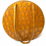 Claudia Firenze Caramel Round Croc Embossed Leather Tote
