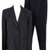 Ann Taylor Women's Black Size M 3 Piece Pinstripe Blazer Vest & Pants Set