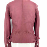 IRO Han Women's Burgundy Size 40/L Moto Leather Jacket