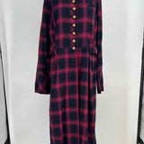 We The Free Odessa Women's Black Red Military Style Size S Long Plaid Jacket