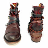 Freebird Crue Women's Burgundy Size 7 Ankle Leather Buckle Boots