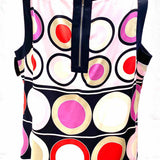 CARLISLE Women's Pink Black Size 12 Silk Polka Dot Sleeveless