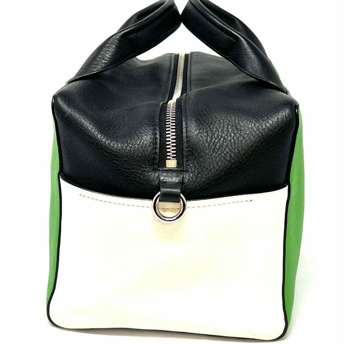 REED KRAKOFF Black Green Top Handle Color Block Satchel