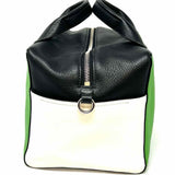 REED KRAKOFF Black Green Top Handle Color Block Satchel