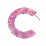 Statement Pink Hoop Shimmer Earrings