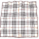 Burberry Silk Beige Square 16" Check Scarf
