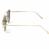 Gold Tone Blue Cat Eye Aviator Sunglasses