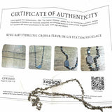 KING BABY 925 Sterling Silver Chain 24" Cross Necklace