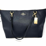 Coach Ava Navy Zip Top Saffiano Leather Tote
