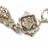 Estate 925 Sterling Silver Link 7.5" Marcasite Made in Thailand Bracelet