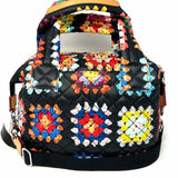 MZ WALLACE Sutton Deluxe Medium Nylon Multi-black Top Handle crochet Satchel