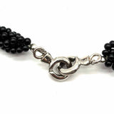 Statement Beaded 30"Chunky Onyx & Coral Necklace
