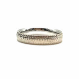 Estate size 7 14K White Gold Band textured Ring