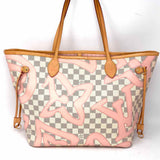 LOUIS VUITTON 2017 Tahitienne Neverfull MM Pink Damier Azur Full Set Tote