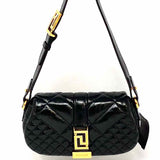 Versace Black Mini Greca Goddess Quilted Leather Shoulder Bag