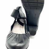 Biza Gigi Women's Black Size 37/6.5 Leather Pleated Mary Janes