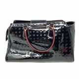 ARCADIA Black Turnlock Signature Patent Leather Tote