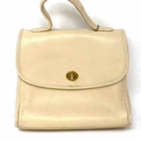 Coach Manor Cream Top Handle Turnlock Leather Satchel