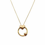 CIANI 14K Yellow Gold Pendant 18.5" Heart Necklace