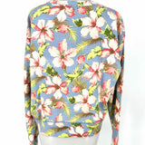 Polo Ralph Lauren Women's Blue Pink Size M Crew Neck Tropical Flower Sweatshirt