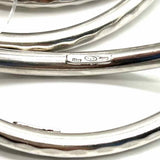 Roberto Coin Set of 5 .925 Sterling Silver Hammered Bangle Jewelry Set