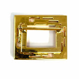 ST. JOHN Black Gold Tone Square Brooch