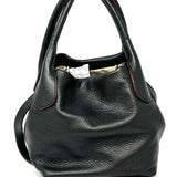 Frances Valentine Mini Sweet Pea Black Tote Pebbled Leather Satchel