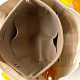 Trader Joes Customized Canvas Cream Yellow Color Block Tote