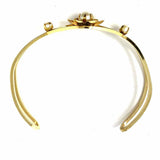Bal-Ron Vintage 12K GF Gold Adjustable 7" Flower Pearl Bangle