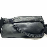 Bottega Veneta Black Foldover perforated Messenger Bag
