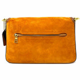Coach Soft Tabby Orange Flap Suede Shoulder Bag