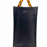 Fendi Sunshine Medium Black Shopper Logo Leather Tote
