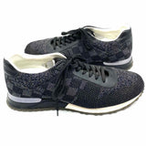 LOUIS VUITTON Men's Charcoal Shoe Size 8.5 Lace Up Knit Damier Sneakers