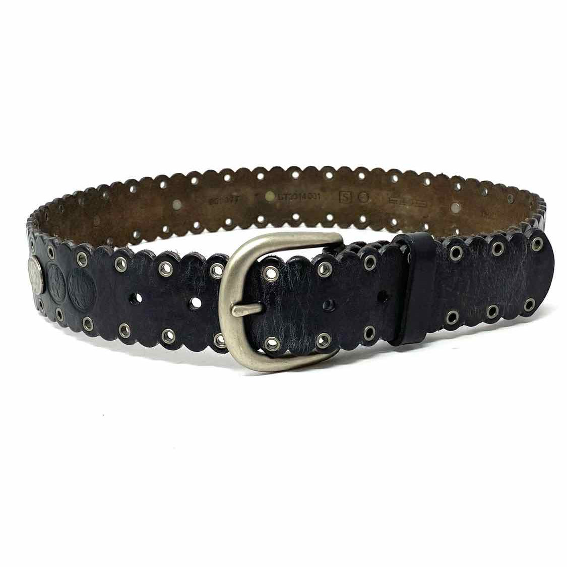 Fossil Leather Black Scalloped 31" Coin Belt