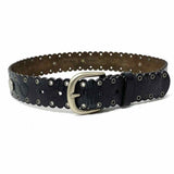 Fossil Leather Black Scalloped 31" Coin Belt