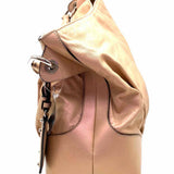 DOLCE & GABBANA Miss Brook Peach Hobo Pearlescent Leather Satchel