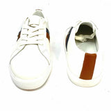 Lauren by RL Women's White Size 8.5 Lace-up Leather Stripe Sneakers