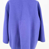 Eileen Fisher Women's Blue Size L Open Front Wool Blend Jacket