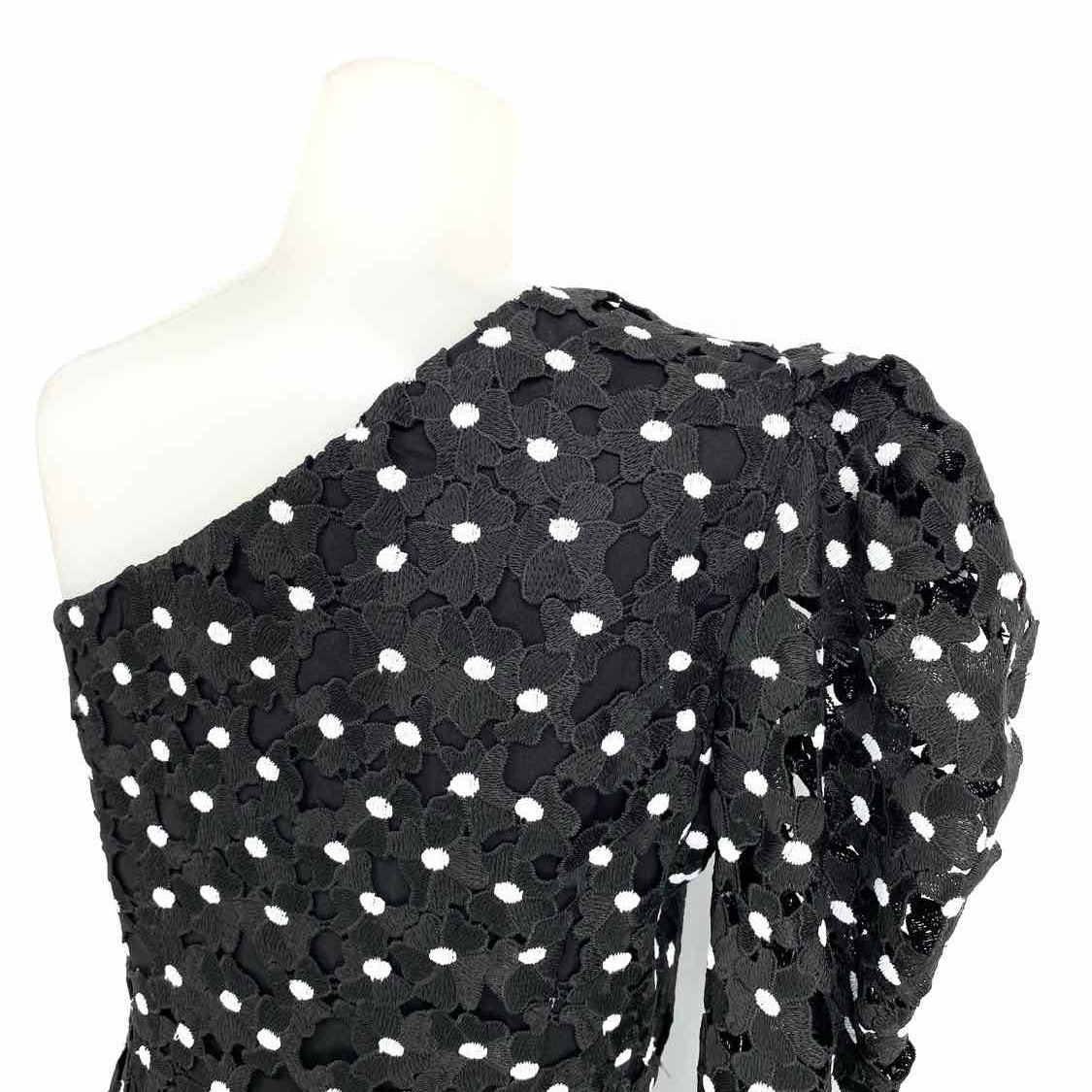 Bardot Women's Black White One Shoulder Floral Size XS Dress