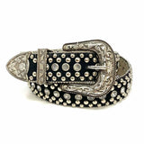 Statement Black Studded Suede Belt